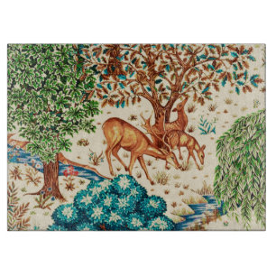 William Morris Hirsch an einem Bach Teppich Beige Schneidebrett