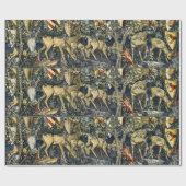 William Morris Hirsch und Schilde in üppiger Lands Geschenkpapier (Flach)