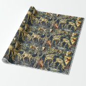 William Morris Hirsch und Schilde in üppiger Lands Geschenkpapier (Ungerollt)