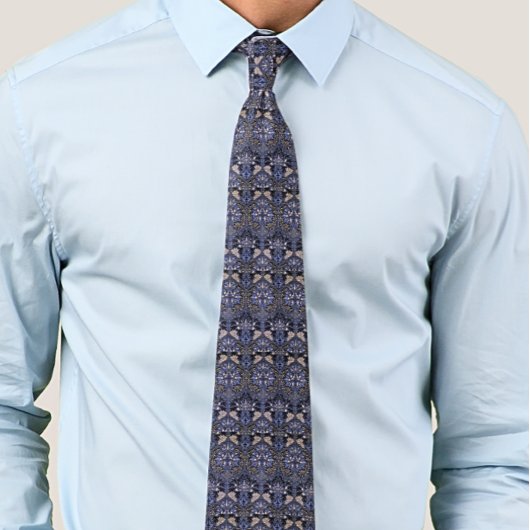 William * Morris Honey Comb Floral Blue Krawatte