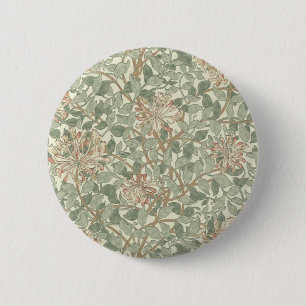 William Morris Honeysuckle Blume Wallpaper Button