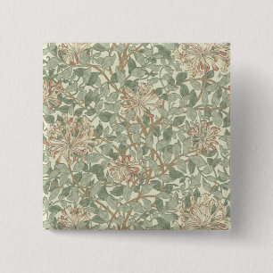 William Morris Honeysuckle Blume Wallpaper Button