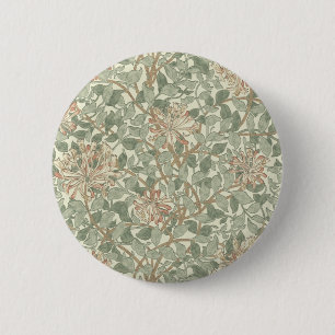 William Morris Honeysuckle Blume Wallpaper Button