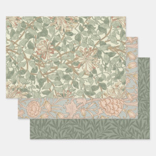 William Morris Honeysuckle Blume Wallpaper Geschenkpapier Set