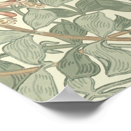 William Morris Honeysuckle Blume Wallpaper Poster (Ecke)