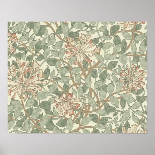 William Morris Honeysuckle Blume Wallpaper Poster (Vorne)