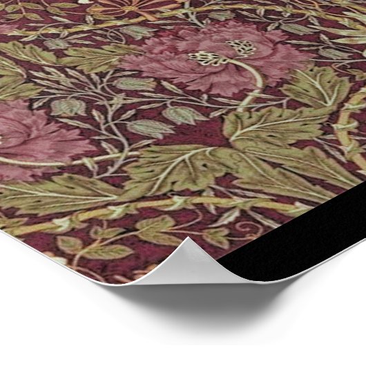 William Morris, Honeysuckle, Blumenmuster, Kunst Poster (Ecke)