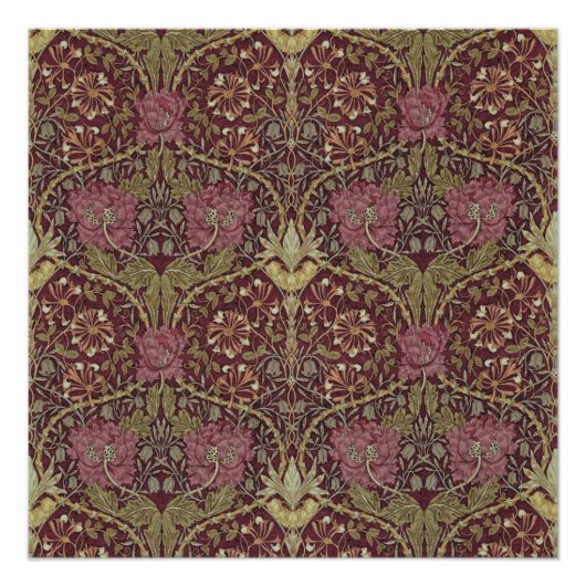 William Morris, Honeysuckle, Blumenmuster, Kunst Poster (Vorderseite)