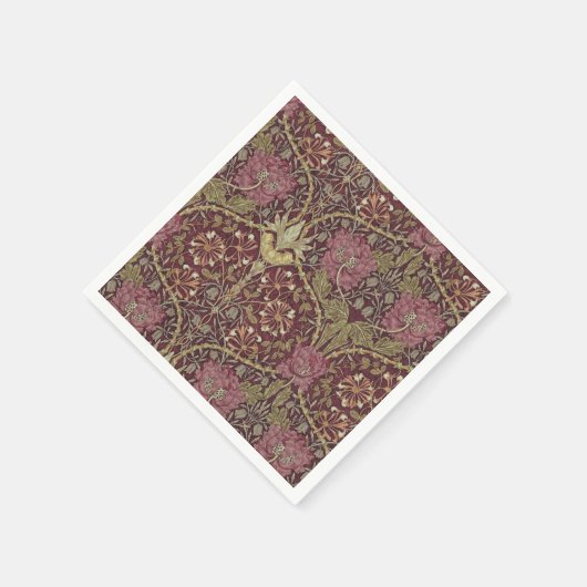 William Morris, Honeysuckle, Blumenmuster, Kunst Serviette (Ecke)
