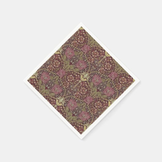 William Morris, Honeysuckle, Blumenmuster, Kunst Serviette (Ecke)