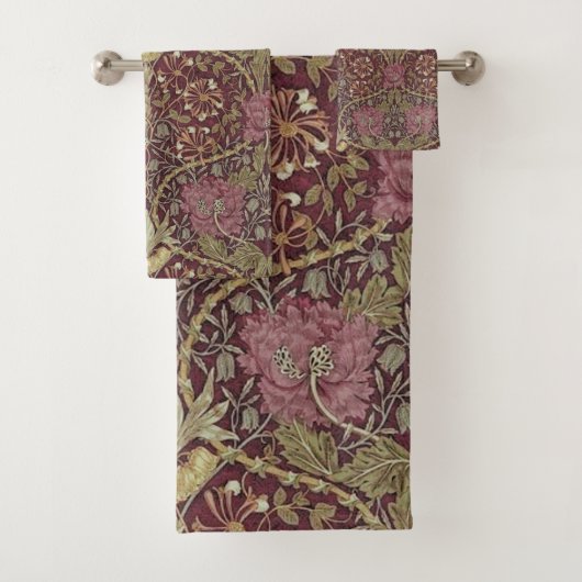 William Morris, Honeysuckle, blumenreich. Muster, Badhandtuch Set (Insitu)