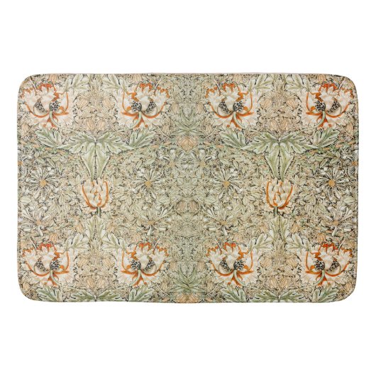 William * Morris Honeysuckle Botanical Peach Green Badematte (Vorderseite)