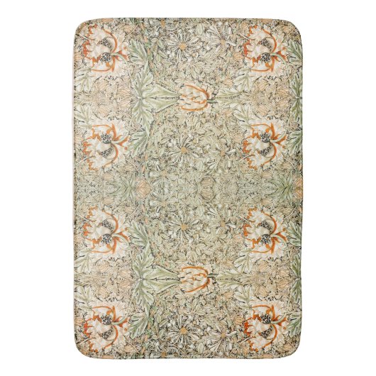 William * Morris Honeysuckle Botanical Peach Green Badematte (Vorderseite Vertikal)