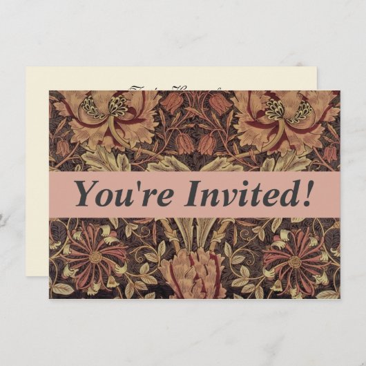 William Morris Honeysuckle Classic Einladung (Vorne/Hinten)