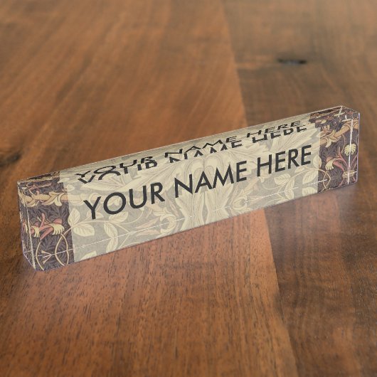 William Morris Honeysuckle Classic Namensplakette (Seite)