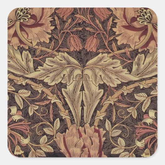 William Morris Honeysuckle Classic Quadratischer Aufkleber (Vorderseite)