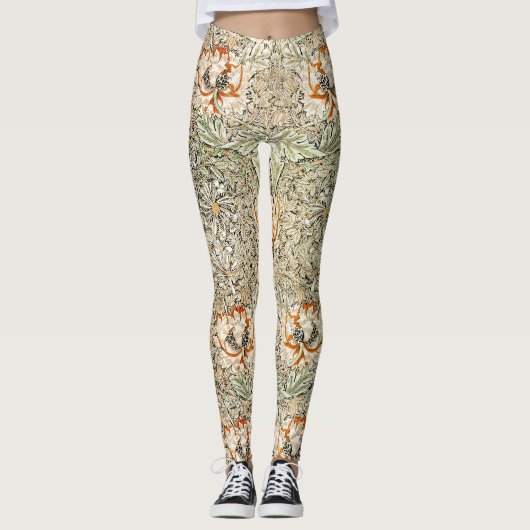 William Morris Honeysuckle Floral Pattern Leggings (Vorderseite)