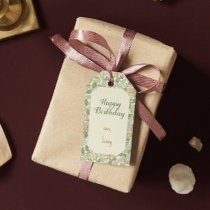 William Morris Honeysuckle Floral Vintag Geburtsta Geschenkanhänger