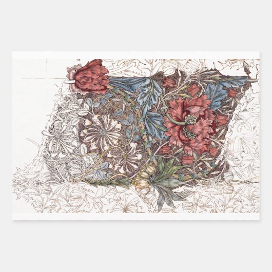 WILLIAM MORRIS : HONEYSUCKLE GESCHENKPAPIER SET (Vorderseite 2)