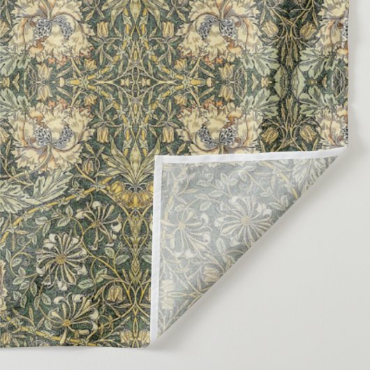 William Morris Honeysuckle Golden Green Design Wandteppich (Detail)