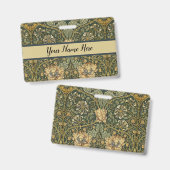 William Morris Honeysuckle Green Ausweis (Vorder- & Rückseite)