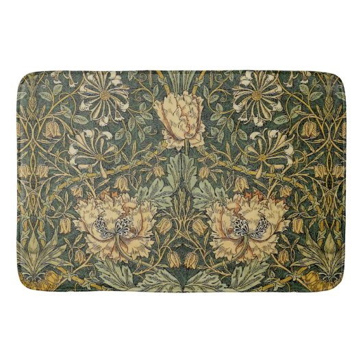William Morris Honeysuckle Green Badematte (Vorderseite)