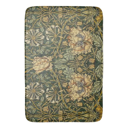 William Morris Honeysuckle Green Badematte (Vorderseite Vertikal)