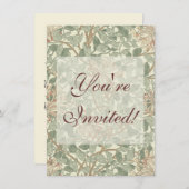 William Morris Honeysuckle Green Einladung (Vorne/Hinten)