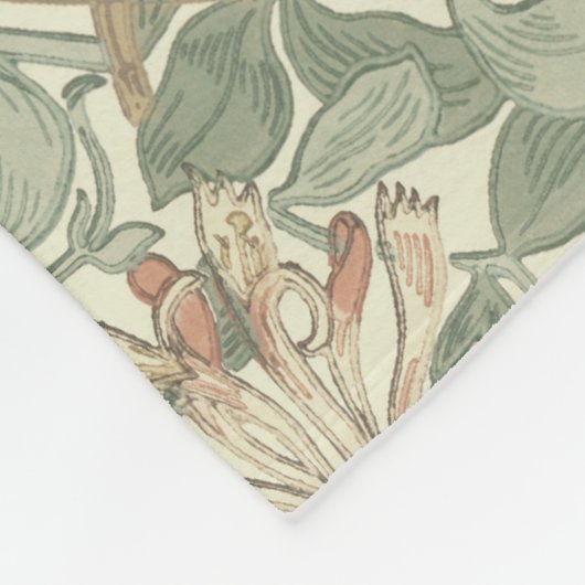 William Morris Honeysuckle Green Fleecedecke (Ecke)