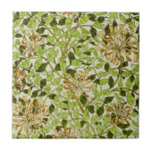 William Morris Honeysuckle Green Flowers Fliese (Vorderseite)