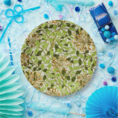 William Morris Honeysuckle Green Flowers Pappteller (Party)