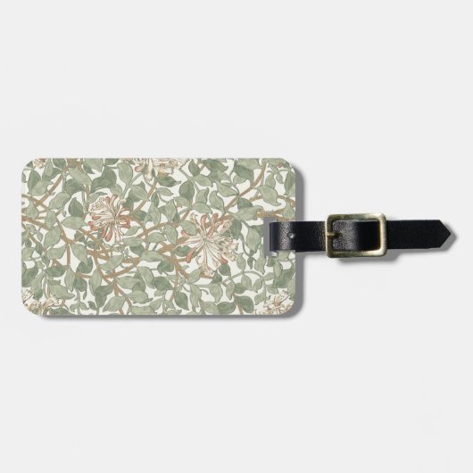 William Morris Honeysuckle Green Gepäckanhänger (Vorderseite horizontal)