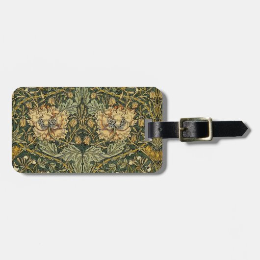 William Morris Honeysuckle Green Gepäckanhänger (Vorderseite horizontal)