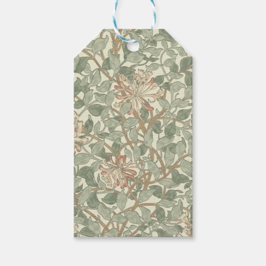 William Morris Honeysuckle Green Geschenkanhänger (Vorderseite)