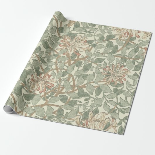 William Morris Honeysuckle Green Geschenkpapier (Ungerollt)