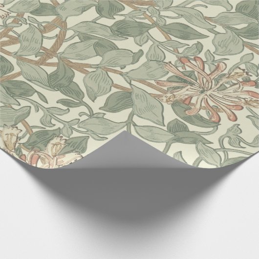 William Morris Honeysuckle Green Geschenkpapier (Ecke)