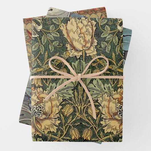 William Morris Honeysuckle Green Geschenkpapier Set (Beispiel)