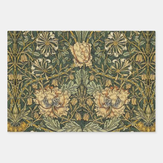 William Morris Honeysuckle Green Geschenkpapier Set (Vorderseite)