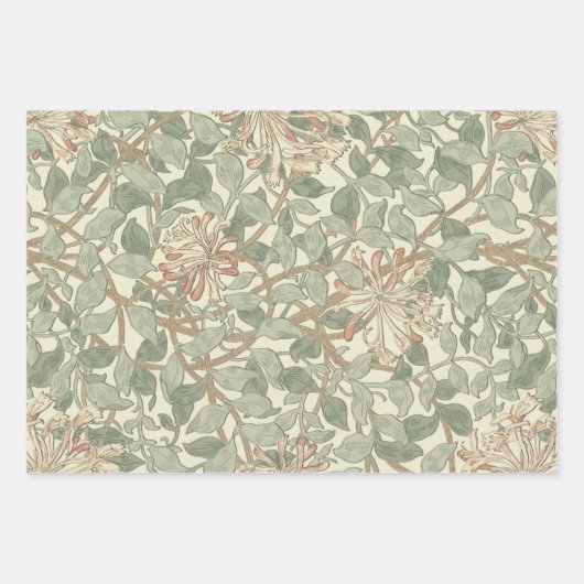 William Morris Honeysuckle Green Geschenkpapier Set (Vorderseite)