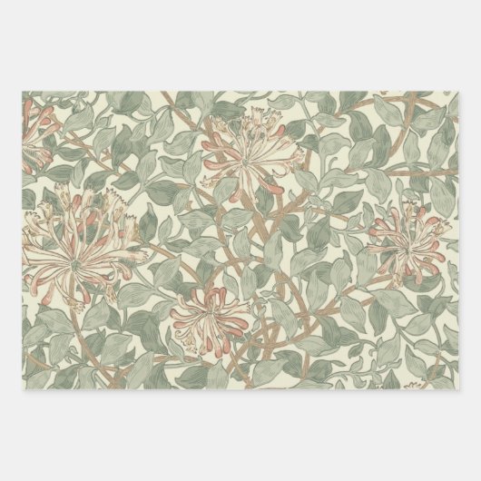 William Morris Honeysuckle Green Geschenkpapier Set (Vorderseite)