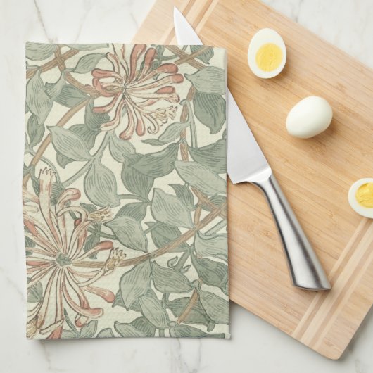 William Morris Honeysuckle Green Handtuch (Viertel Falte)