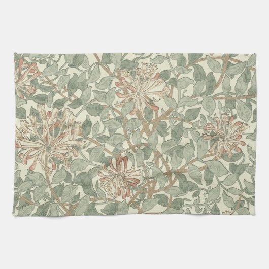 William Morris Honeysuckle Green Handtuch (Horizontal)