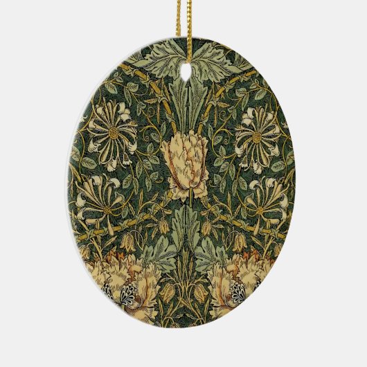 William Morris Honeysuckle Green Keramik Ornament (Rechts)