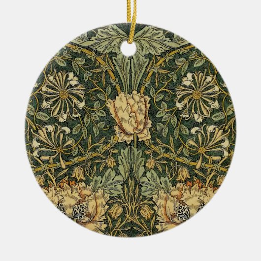 William Morris Honeysuckle Green Keramik Ornament (Vorne)