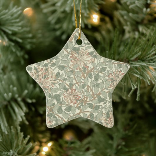 William Morris Honeysuckle Green Keramik Ornament (Baum)