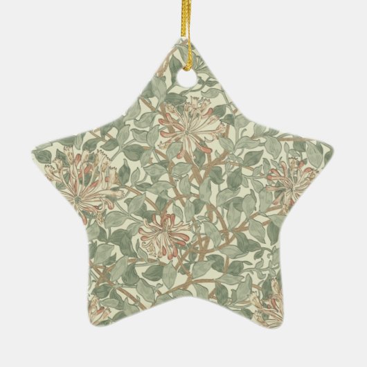 William Morris Honeysuckle Green Keramik Ornament (Hinten)