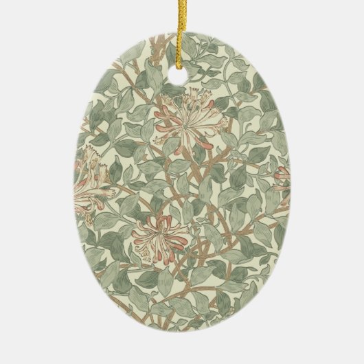 William Morris Honeysuckle Green Keramik Ornament (Vorne)