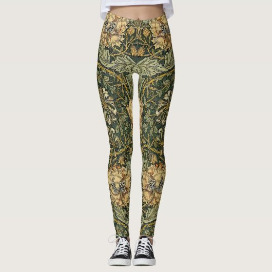 William Morris Honeysuckle Green Leggings (Vorderseite)