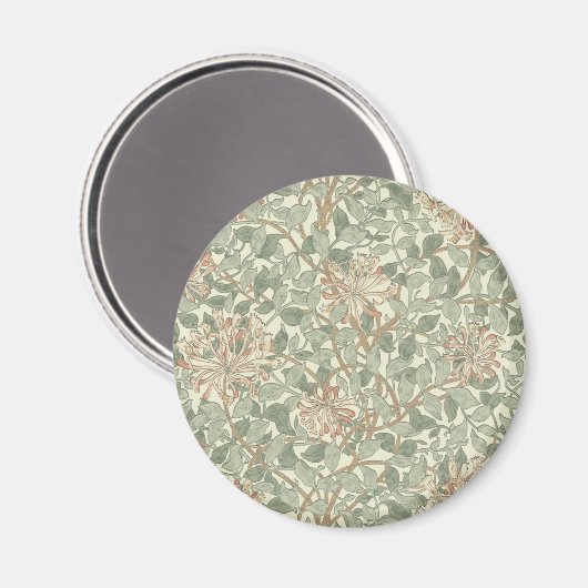 William Morris Honeysuckle Green Magnet (Vorderseite/Rückseite)