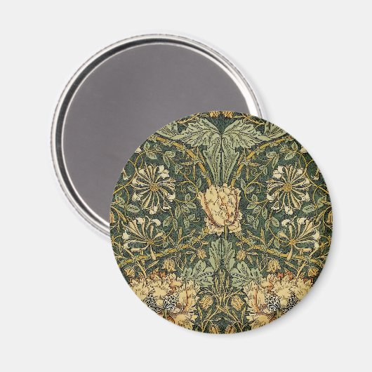 William Morris Honeysuckle Green Magnet (Vorderseite/Rückseite)